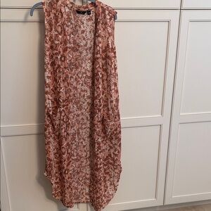 G by Giuliana Rust and Cream Snake-Print Duster